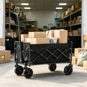 120L Heavy Duty Folding Wagon Cart (225 LBS), Collapsible Utility Wagon with All-Terrain Wheels for Beach & Garden