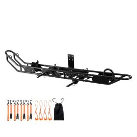 Motorcycle Carrier, 500 lbs Capacity, Heavy Duty Steel Hitch Mount Rack with Anti-Tilt Lock Device, Straps & Stabilizer