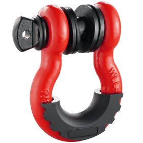 3/4" D-Ring Shackle, 2 Pack Alloy Steel Shackles 62832 lbs (28.5 Ton) Break Strength with 7/8" Screw Pin, Isolators & Washers